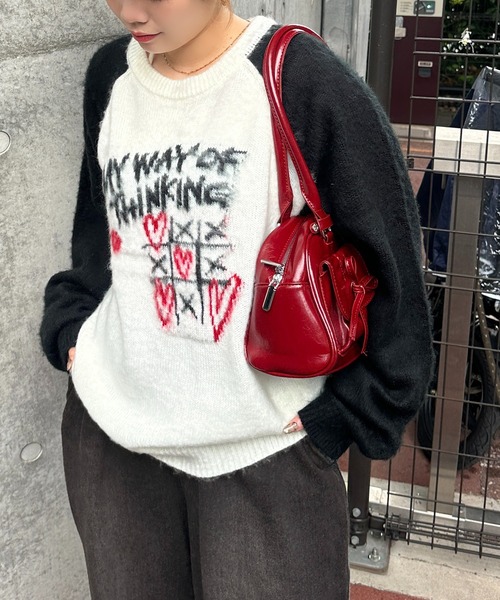 セール】【apresjour mignon SOIE】ラグランアソートジャガードニット