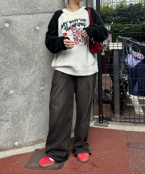 apres jour mignon(アプレジュールミニョン)の「【apresjour mignon SOIE】ラグランアソートジャガードニット【ZOZOTOWN限定アイテム】(ニット/セーター・レディース・ネイビー/ボルドー/チャコールグレー/ブラック・フリー/X-LARGE)」の11枚目の写真
