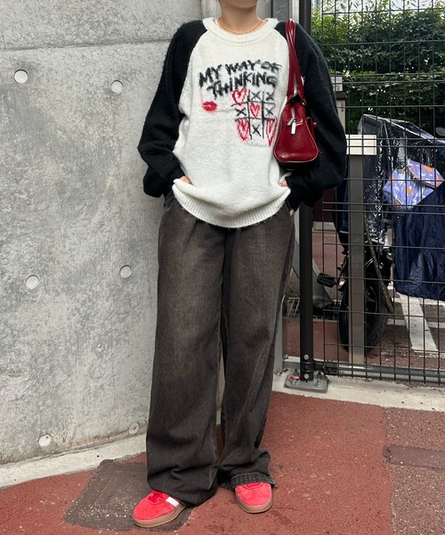 apres jour mignon(アプレジュールミニョン)の「【apresjour mignon SOIE】ラグランアソートジャガードニット【ZOZOTOWN限定アイテム】(ニット/セーター・レディース・ネイビー/ボルドー/チャコールグレー/ブラック・フリー/X-LARGE)」の13枚目の写真