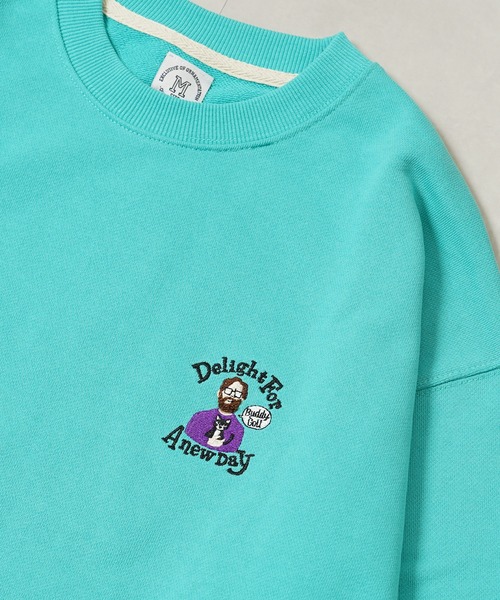1111clothing(ワンフォークロージング)の「ヘビー裏毛 ワンポイント刺繍 スウェット / Heavyweight one-point embroidery sweatshirt(スウェット・メンズ・B/C/F/E/D/A・L/M)」の3枚目の写真