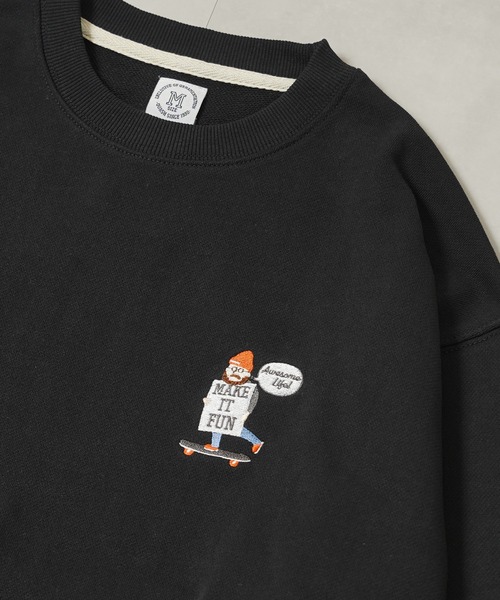 1111clothing(ワンフォークロージング)の「ヘビー裏毛 ワンポイント刺繍 スウェット / Heavyweight one-point embroidery sweatshirt(スウェット・メンズ・B/C/F/E/D/A・L/M)」の6枚目の写真