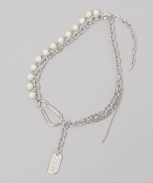 JEANASIS(ジーナシス)の「Yラインパールチェーンネックレス/152494(ネックレス・レディース・シルバー系その他/シルバー・FREE)」の2枚目の写真
