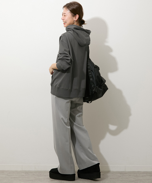 JOURNAL STANDARD relume（ジャーナルスタンダード　レリューム）の「ロゴプリントフーディースウェット（パーカー・レディース・ブラックミックス/ホワイト系その他・FREE）」の7枚目の写真