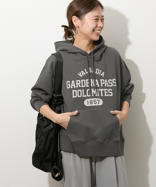 JOURNAL STANDARD relume（ジャーナルスタンダード　レリューム）の「ロゴプリントフーディースウェット（パーカー・レディース・ブラックミックス/ホワイト系その他・FREE）」の8枚目の写真