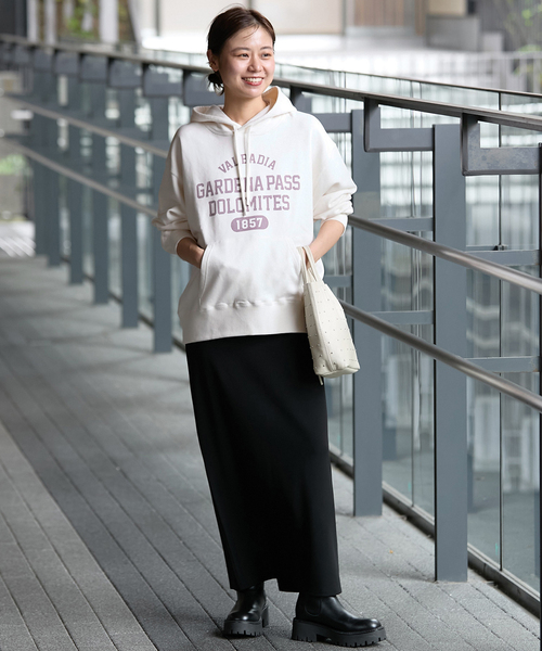 JOURNAL STANDARD relume（ジャーナルスタンダード　レリューム）の「ロゴプリントフーディースウェット（パーカー・レディース・ブラックミックス/ホワイト系その他・FREE）」の13枚目の写真