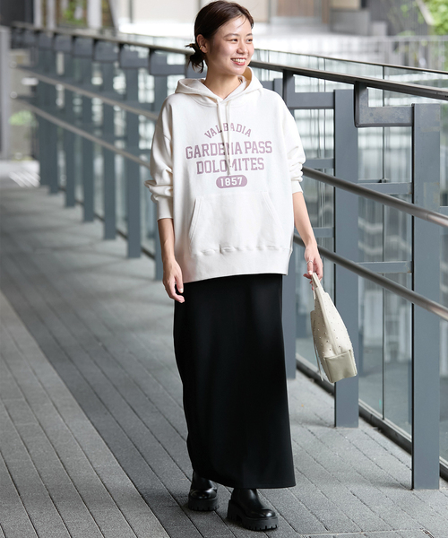 JOURNAL STANDARD relume（ジャーナルスタンダード　レリューム）の「ロゴプリントフーディースウェット（パーカー・レディース・ブラックミックス/ホワイト系その他・FREE）」の14枚目の写真