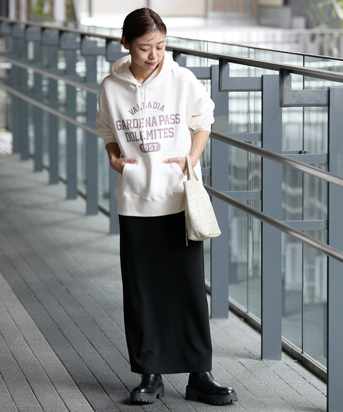 JOURNAL STANDARD relume（ジャーナルスタンダード　レリューム）の「ロゴプリントフーディースウェット（パーカー・レディース・ブラックミックス/ホワイト系その他・FREE）」の15枚目の写真