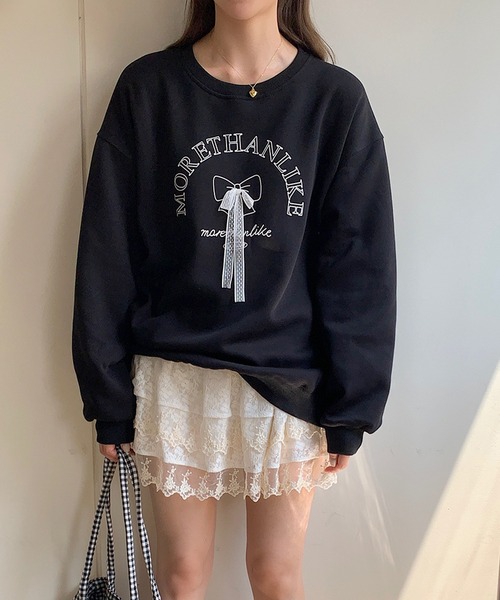 aimoha（アイモハ）の「文字刺繍スウェット（スウェット・レディース・グレー/ブラック・FREE）」の12枚目の写真