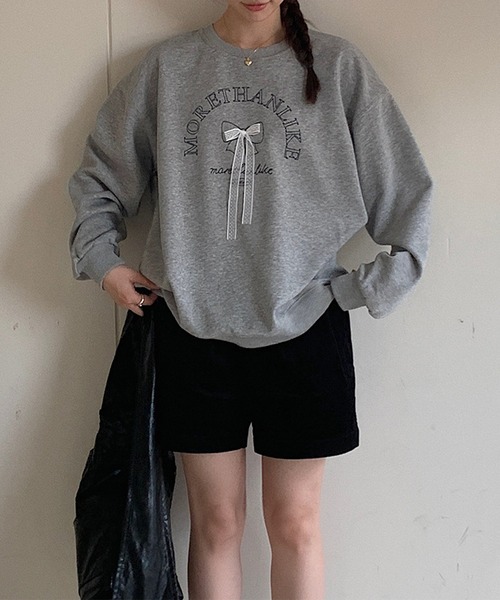 aimoha（アイモハ）の「文字刺繍スウェット（スウェット・レディース・グレー/ブラック・FREE）」の19枚目の写真