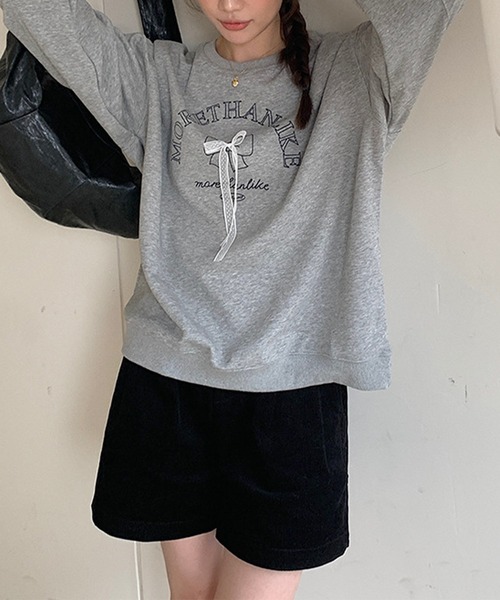 aimoha（アイモハ）の「文字刺繍スウェット（スウェット・レディース・グレー/ブラック・FREE）」の20枚目の写真