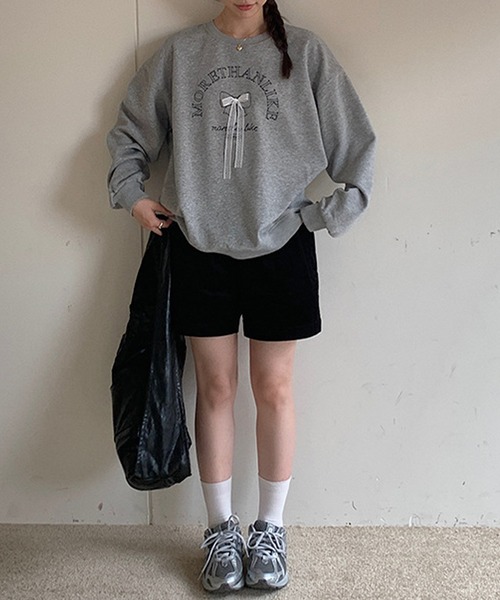 aimoha（アイモハ）の「文字刺繍スウェット（スウェット・レディース・グレー/ブラック・FREE）」の17枚目の写真