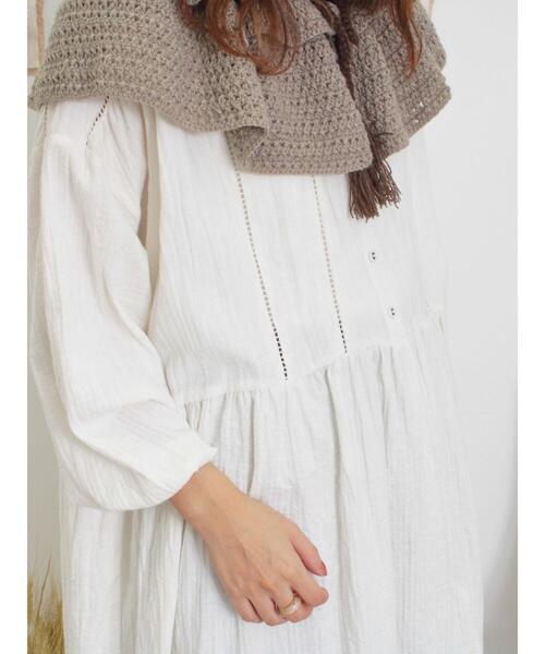 Samansa Mos2（サマンサ モスモス）の「【抗菌防臭】柄アソートふんわりチュニック（チュニック・レディース・ネイビー/ベージュ/オフホワイト/ブルー・F）」の10枚目の写真