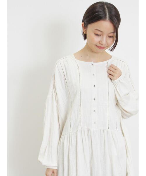 Samansa Mos2（サマンサ モスモス）の「【抗菌防臭】柄アソートふんわりチュニック（チュニック・レディース・ネイビー/ベージュ/オフホワイト/ブルー・F）」の13枚目の写真