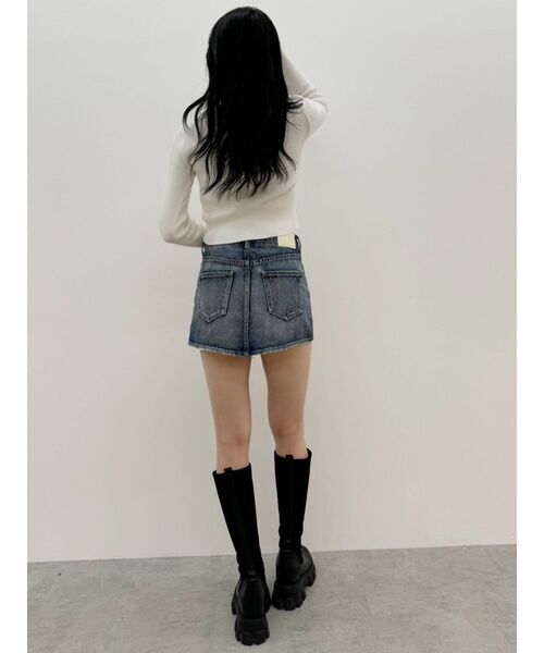 GYDA（ジェイダ）の「SymmetryGYDA embroideryニットトップス（ニット/セーター・レディース・ブラック/オフホワイト・FREE）」の18枚目の写真