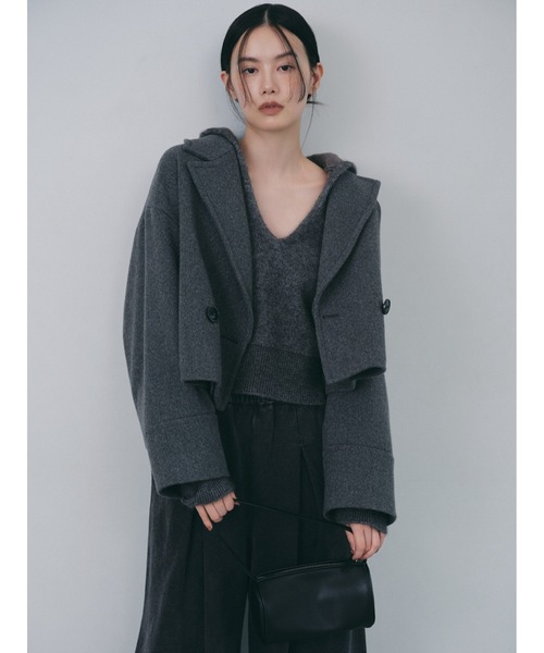 FRAY I.D（フレイアイディー）の「スウェットタックワイドパンツ（スウェットパンツ・レディース・グレー/ブラック・0/1）」の7枚目の写真