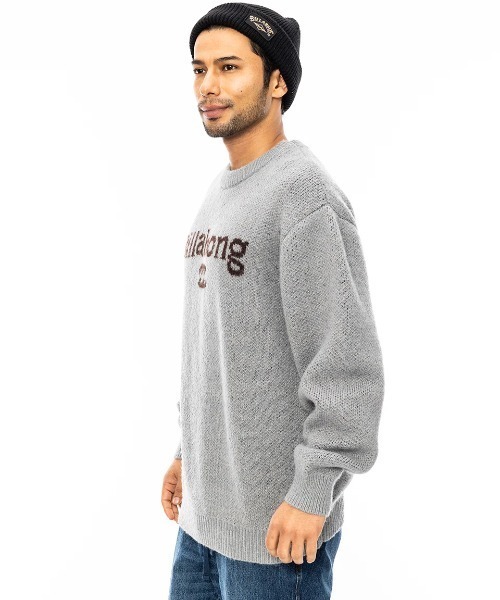 BILLABONG（ビラボン）の「BILLABONG メンズ CREW NECK セーター/ビラボンロゴローゲージクルーネックセーター（ニット/セーター・メンズ・クリーム/グレー/ブラウン・MEDIUM/LARGE/X-LARGE）」の4枚目の写真