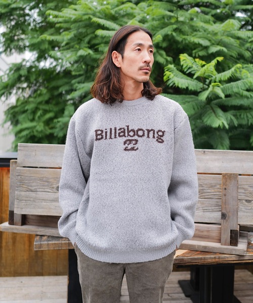 セール】BILLABONG メンズ CREW NECK セーター/ビラボンロゴローゲージ
