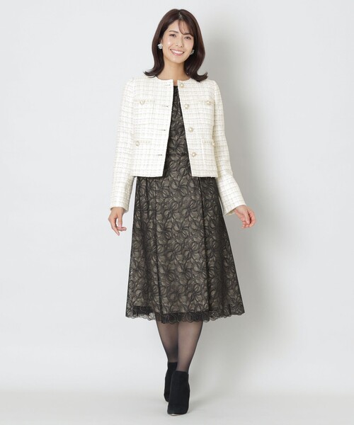 美品♡¥74,520♡TO BE CHIC ファンシーツイードジャケット(４２) ファンシーツイードノーカラー ジャケット(ジャケット)｜TO BE