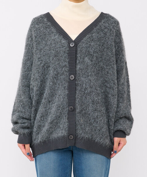 un dix cors（アンディコール）の「リブ異素材Vネックカーディガン（カーディガン/ボレロ・レディース・チャコールグレー/ブラウン・FREE）」の20枚目の写真