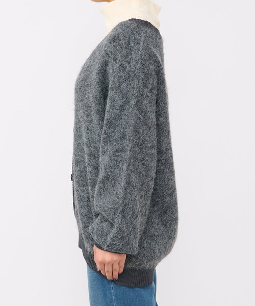 un dix cors（アンディコール）の「リブ異素材Vネックカーディガン（カーディガン/ボレロ・レディース・チャコールグレー/ブラウン・FREE）」の21枚目の写真