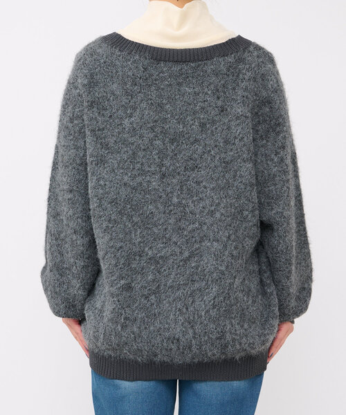 un dix cors（アンディコール）の「リブ異素材Vネックカーディガン（カーディガン/ボレロ・レディース・チャコールグレー/ブラウン・FREE）」の22枚目の写真