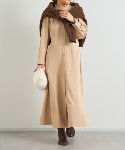 un dix cors（アンディコール）の「リブ異素材Vネックカーディガン（カーディガン/ボレロ・レディース・チャコールグレー/ブラウン・FREE）」の5枚目の写真