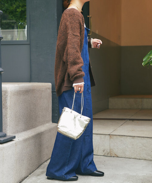 un dix cors（アンディコール）の「リブ異素材Vネックカーディガン（カーディガン/ボレロ・レディース・チャコールグレー/ブラウン・FREE）」の13枚目の写真