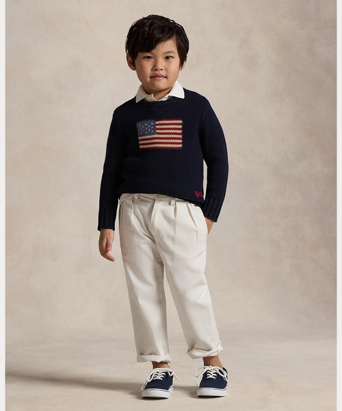 フラッグ コットン クルーネック セーター（ニット/セーター）｜POLO