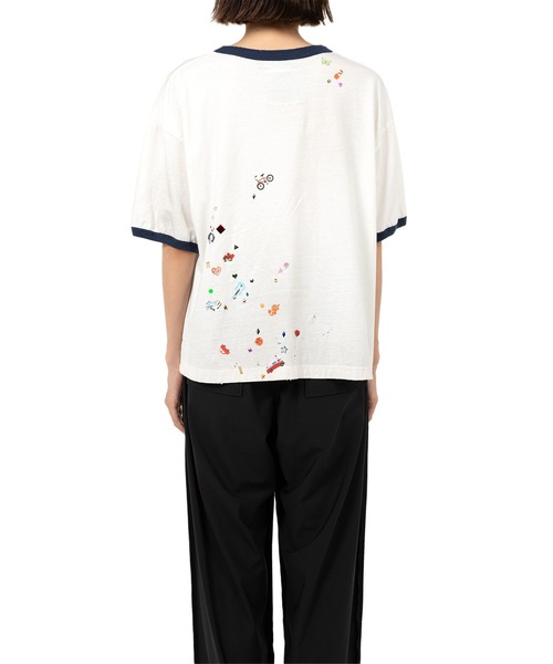 【MIHARAYASUHIRO】Smily Face Print Distressed Ringer Tシャツ Smily Face Printed Ringer T-shirt（Tシャツ/カットソー