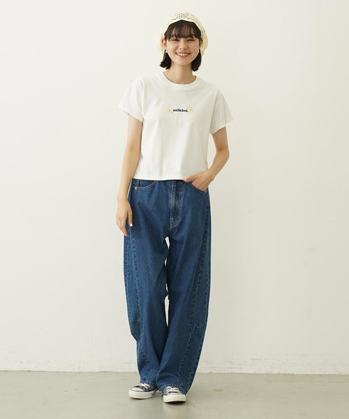MILKFED.（ミルクフェド）の「DAISY AND LOGO COMPACT S/S TEE（Tシャツ/カットソー・レディース・アッシュ/ホワイト/チャコール・S/M）」の22枚目の写真