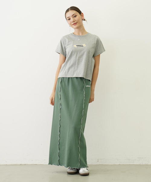 MILKFED.（ミルクフェド）の「DAISY AND LOGO COMPACT S/S TEE（Tシャツ/カットソー・レディース・アッシュ/ホワイト/チャコール・S/M）」の16枚目の写真