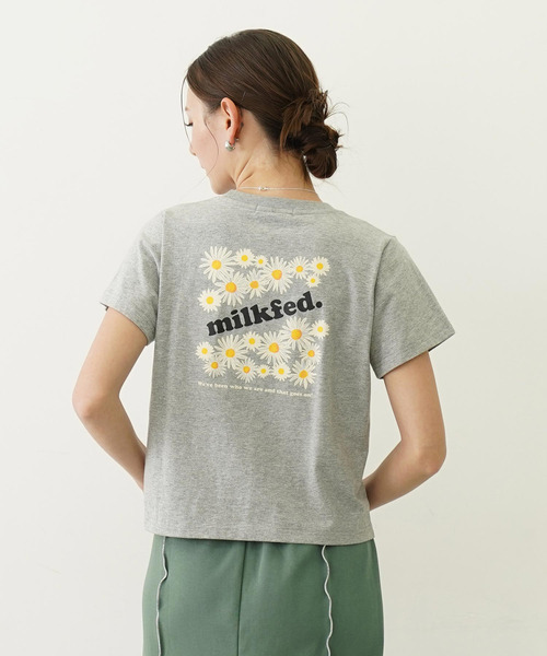 MILKFED.（ミルクフェド）の「DAISY AND LOGO COMPACT S/S TEE（Tシャツ/カットソー・レディース・アッシュ/ホワイト/チャコール・S/M）」の15枚目の写真