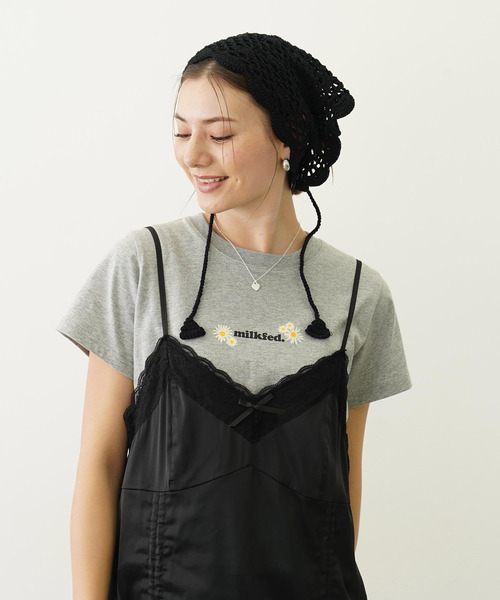 MILKFED.（ミルクフェド）の「DAISY AND LOGO COMPACT S/S TEE（Tシャツ/カットソー・レディース・アッシュ/ホワイト/チャコール・S/M）」の11枚目の写真