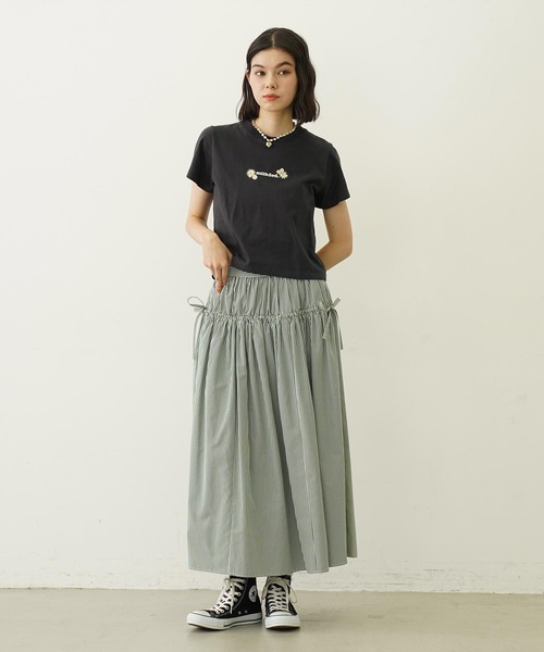 MILKFED.（ミルクフェド）の「DAISY AND LOGO COMPACT S/S TEE（Tシャツ/カットソー・レディース・アッシュ/ホワイト/チャコール・S/M）」の7枚目の写真