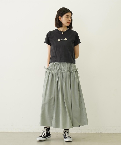 MILKFED.（ミルクフェド）の「DAISY AND LOGO COMPACT S/S TEE（Tシャツ/カットソー・レディース・アッシュ/ホワイト/チャコール・S/M）」の8枚目の写真