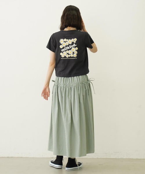 MILKFED.（ミルクフェド）の「DAISY AND LOGO COMPACT S/S TEE（Tシャツ/カットソー・レディース・アッシュ/ホワイト/チャコール・S/M）」の9枚目の写真