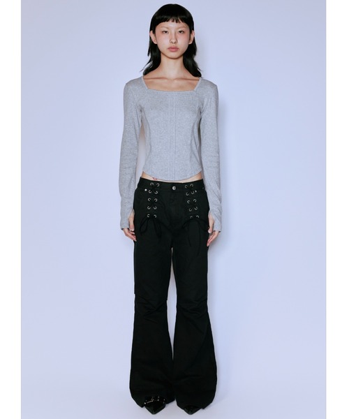 tシャツ A'GEM/9 × .kom 「NIIER NOR/ニア ノア」 BINDING SLIM L/S TEE/バインディング スリム長袖カット NIIER NOR tシャツ A'GEM/9 × .kom 「NIIER NOR/ニア ノア