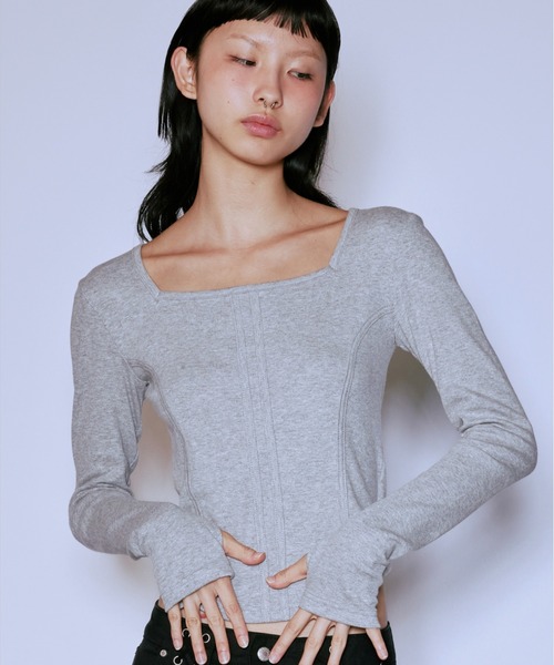 tシャツ A'GEM/9 × .kom 「NIIER NOR/ニア ノア」 BINDING SLIM L/S TEE/バインディング スリム長袖カット A'GEM/9 × .kom 『NIIER NOR/ニア ノア』 BINDING SLIM L/S TEE