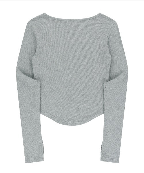NIIER NOR(ニアノア)の「A'GEM/9 × .kom 『NIIER NOR/ニア ノア』 BINDING SLIM L/S TEE/バインディング スリム長袖カットソー(Tシャツ/カットソー・レディース・グレー/ホワイト・FREE)」の16枚目の写真