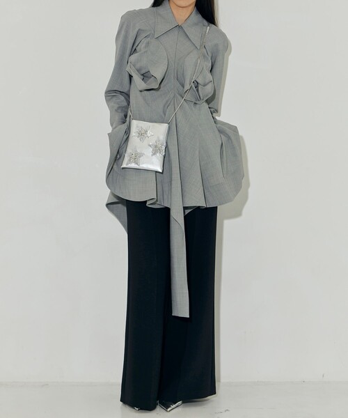 AKIKOAOKI(アキコアオキ)の「【AKIKOAOKI/アキコアオキ】Gemma 02/ミニドレス/ロングシャツ(シャツ/ブラウス・レディース・ライトグレー・FREE)」の3枚目の写真