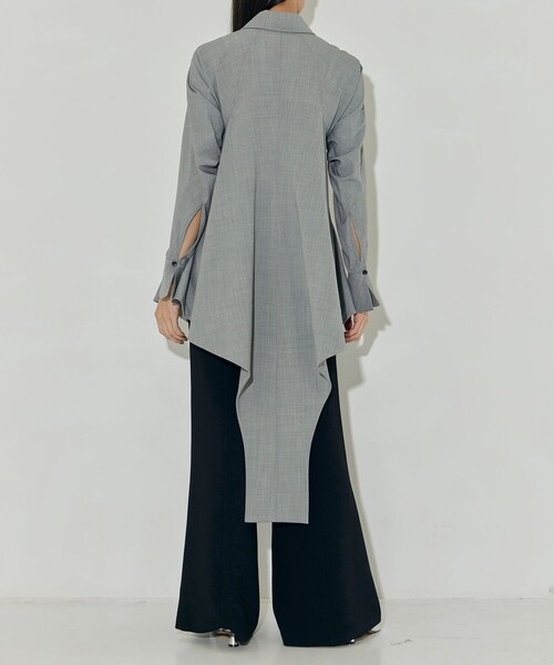 AKIKOAOKI(アキコアオキ)の「【AKIKOAOKI/アキコアオキ】Gemma 02/ミニドレス/ロングシャツ(シャツ/ブラウス・レディース・ライトグレー・FREE)」の5枚目の写真