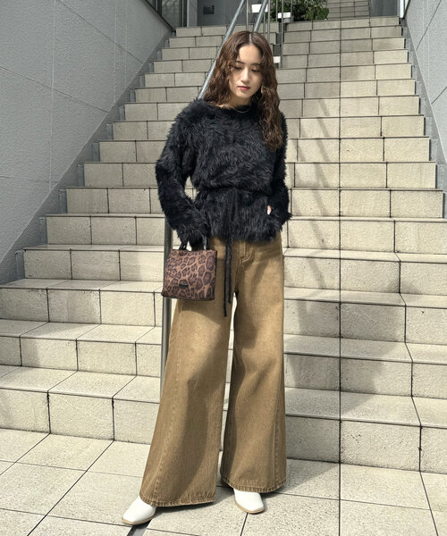 mline（エムライン）の「[mline]チョーカーシャギーニット（ニット/セーター・レディース・ブラック/アイボリー/ベージュ・FREE）」の13枚目の写真