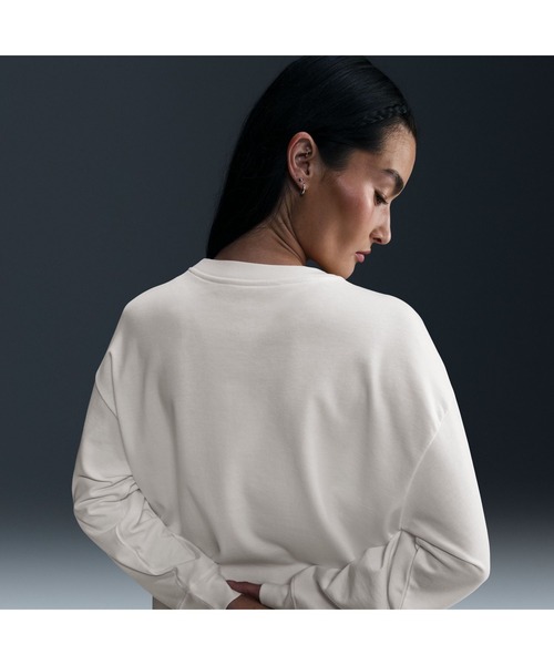 NIKE（ナイキ）の「ナイキ NIKE AS W NSW ESSNTL OS LS TEE（Tシャツ/カットソー・レディース・ブラック/ダークグリーン/オフホワイト・M/L）」の9枚目の写真