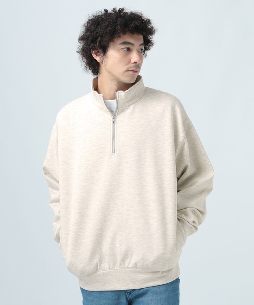 BAYFLOW(ベイフロー)の「スタンドジッププルオーバー(Tシャツ/カットソー・メンズ・オフホワイト/ブラック・MEDIUM/LARGE)」の2枚目の写真