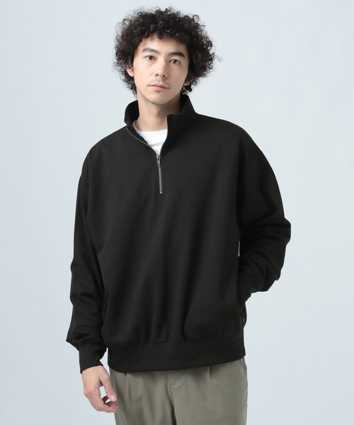 BAYFLOW(ベイフロー)の「スタンドジッププルオーバー(Tシャツ/カットソー・メンズ・オフホワイト/ブラック・MEDIUM/LARGE)」の1枚目の写真