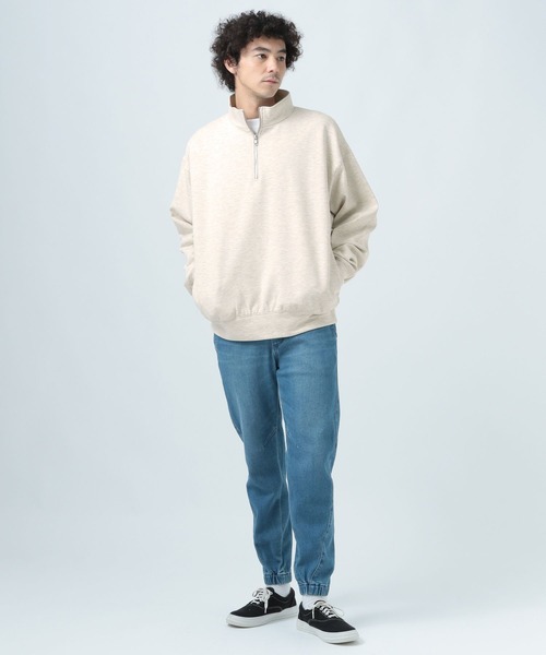 BAYFLOW(ベイフロー)の「スタンドジッププルオーバー(Tシャツ/カットソー・メンズ・オフホワイト/ブラック・MEDIUM/LARGE)」の3枚目の写真