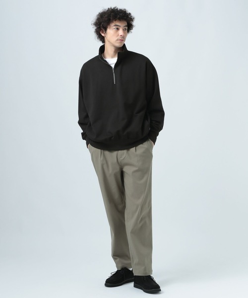 BAYFLOW(ベイフロー)の「スタンドジッププルオーバー(Tシャツ/カットソー・メンズ・オフホワイト/ブラック・MEDIUM/LARGE)」の4枚目の写真