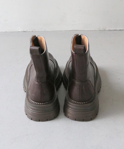 nomnom（ノムノム）の「【nomnom】フロントファスナー厚底ショートブーツ（ブーツ・レディース・ブラウン/ブラック・23.0cm/24.0cm/25.0cm）」の5枚目の写真