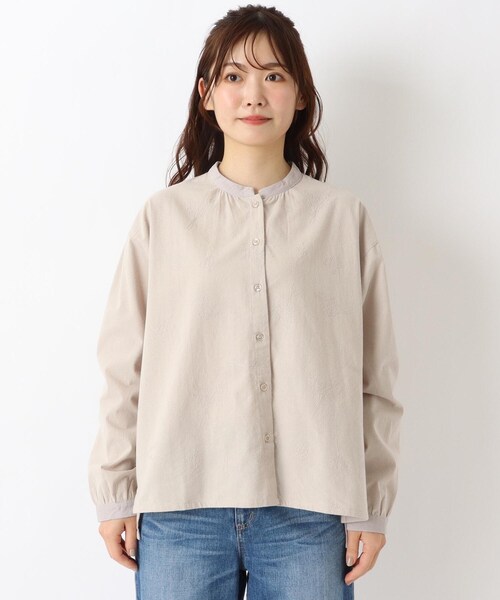 one'sterrace(ワンズテラス)の「フランネル 単色花柄刺繍ブラウス(シャツ/ブラウス・レディース・ライトグレー系8/グリーン系その他6/ブラック系8・02)」の16枚目の写真