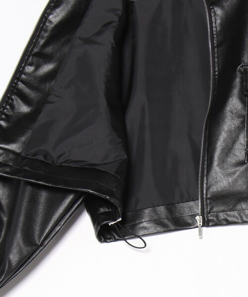 3.3 Field Trip （3.3フィールドトリップ）の「3.3 Field Trip／ポケットフェイクレザージャケット（ブルゾン・レディース・ブラウン/ブラック/アイボリー・FREE）」の5枚目の写真